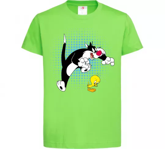 Детская футболка Сильвестр та Твіті Лаймовый фото