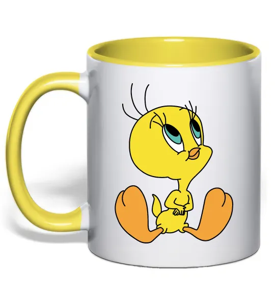 Чашка з кольоровою ручкою Пташка Твіті Лимонний фото