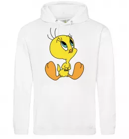 Мужская толстовка (худи) Пташка Твіті Белый фото