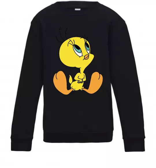 Детский Свитшот Пташка Твіті Черный фото