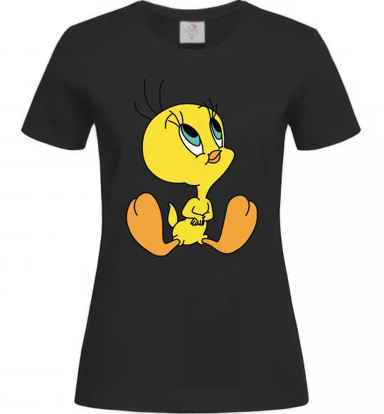 Женская футболка Пташка Твіті Черный фото