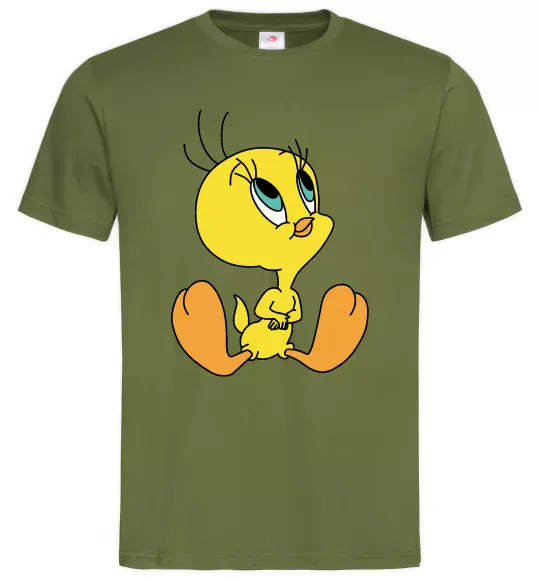 Чоловіча футболка Пташка Твіті Оливковий фото