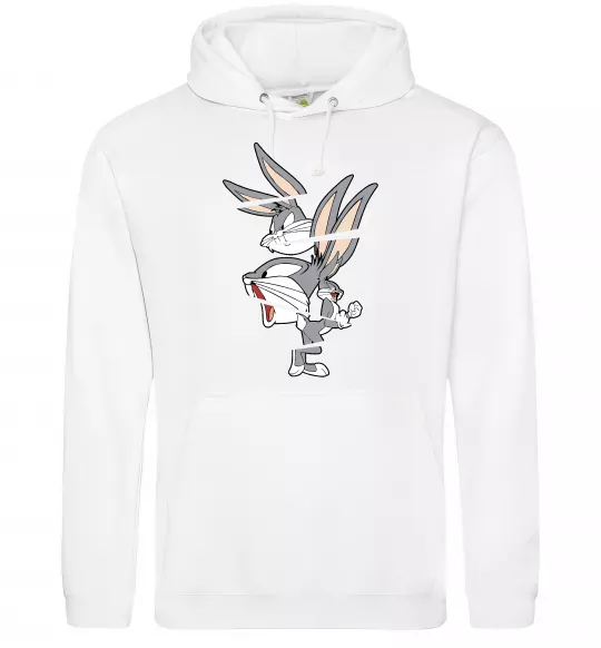 Чоловіча толстовка (худі) Багс Банні Білий фото