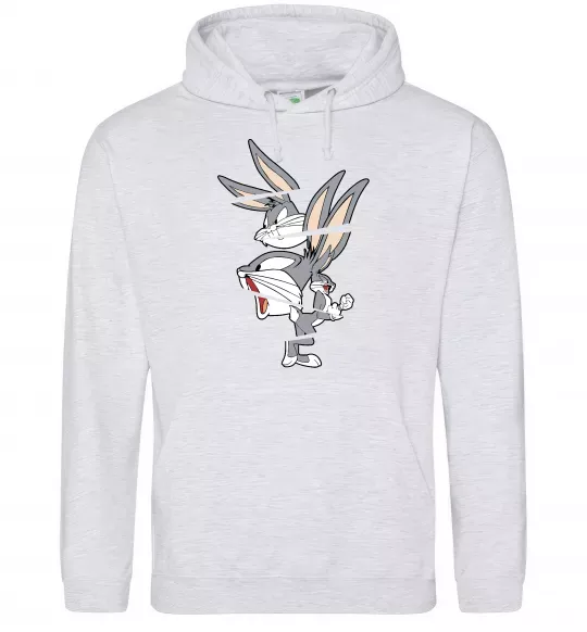 Чоловіча толстовка (худі) Багс Банні Сірий меланж фото