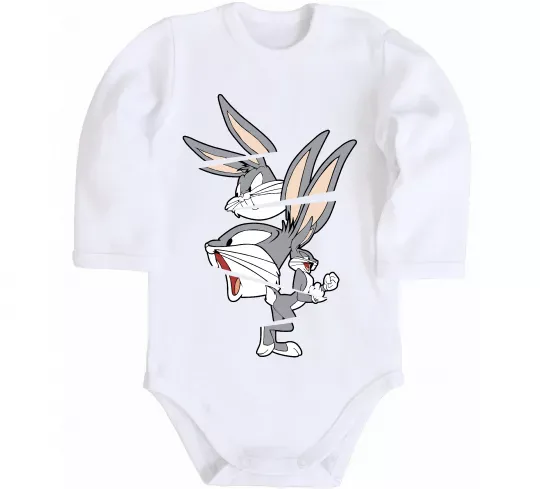 Детский боди Багс Банні Белый фото
