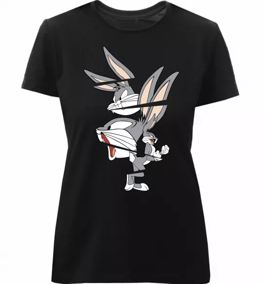 Жіноча преміум футболка Багс Банні Чорний фото