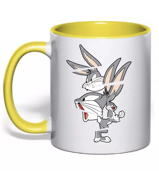 Чашка с цветной ручкой Багс Банні Солнечно желтый фото