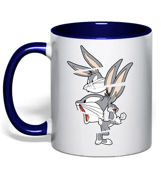 Чашка с цветной ручкой Багс Банні Глубокий темно-синий фото