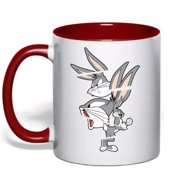 Чашка с цветной ручкой Багс Банні Красный фото