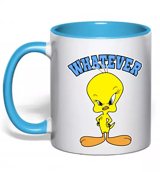 Чашка с цветной ручкой Tweety whatever Голубой фото