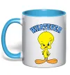 Чашка с цветной ручкой Tweety whatever Голубой фото