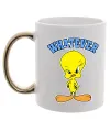 Чашка с цветной ручкой Tweety whatever Золото фото