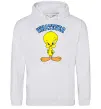Мужская толстовка (худи) Tweety whatever Серый меланж фото