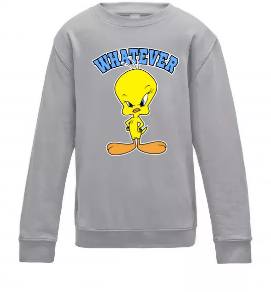 Детский Свитшот Tweety whatever Серый меланж фото