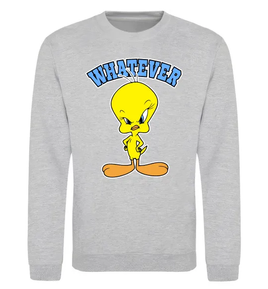 Свитшот Tweety whatever Серый меланж фото