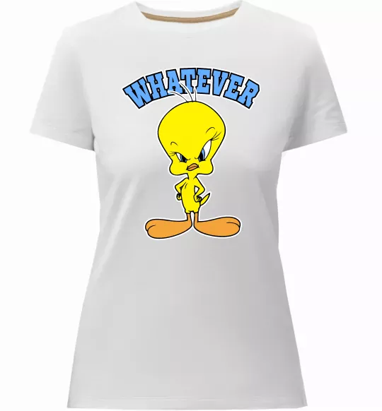 Жіноча преміум футболка Tweety whatever Білий фото