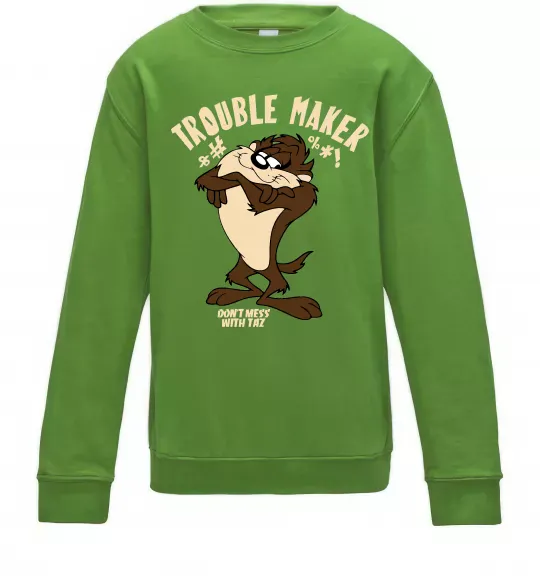 Дитячий світшот Trouble maker Taz Лаймовий фото