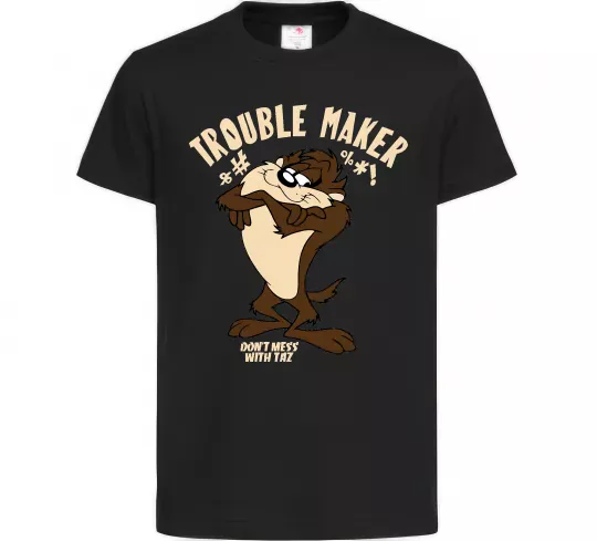 Детская футболка Trouble maker Taz Черный фото