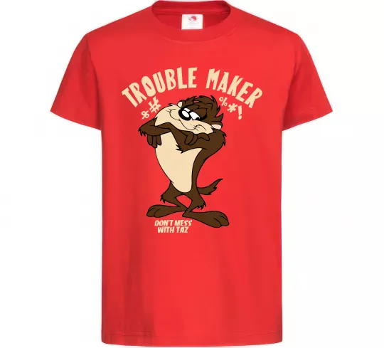 Детская футболка Trouble maker Taz Красный фото