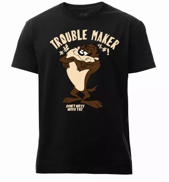 Мужская премиум футболка Trouble maker Taz Черный фото