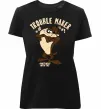 Женская премиум футболка Trouble maker Taz Черный фото