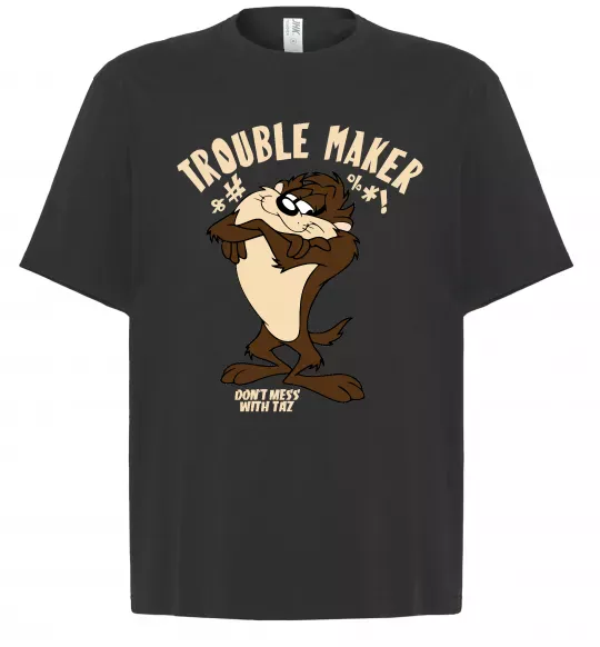 Футболка Оверсайз Trouble maker Taz Чорний фото