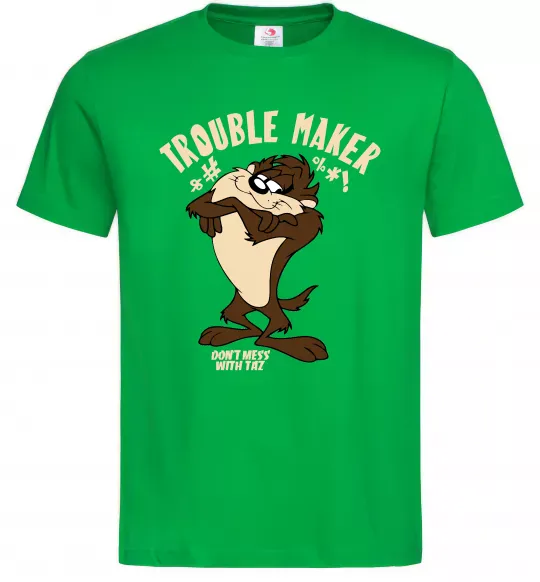 Мужская футболка Trouble maker Taz Зеленый фото