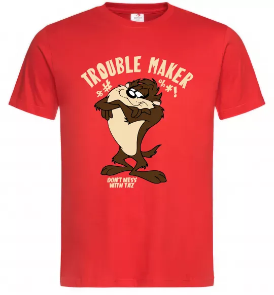Мужская футболка Trouble maker Taz Красный фото