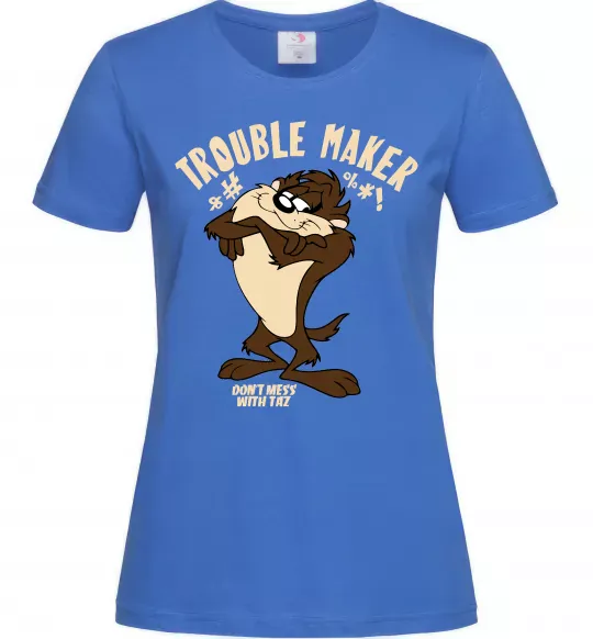 Жіноча футболка Trouble maker Taz Яскраво-синій фото