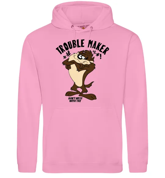Мужская толстовка (худи) Trouble maker Taz Розовый фото