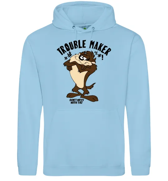 Мужская толстовка (худи) Trouble maker Taz Голубой фото