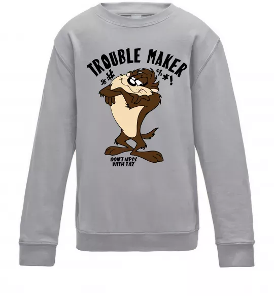 Дитячий світшот Trouble maker Taz Сірий меланж фото