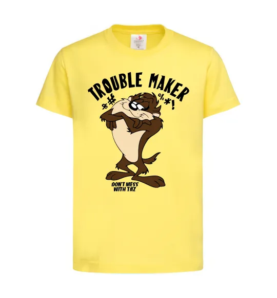 Детская футболка Trouble maker Taz Лимонный фото