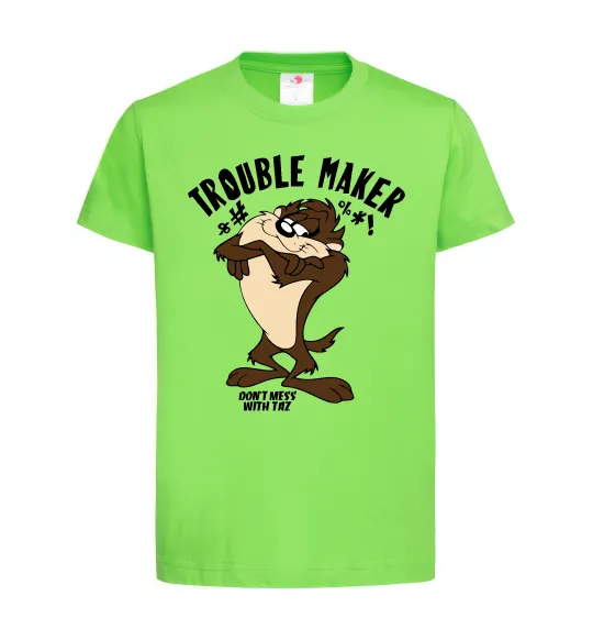 Детская футболка Trouble maker Taz Лаймовый фото
