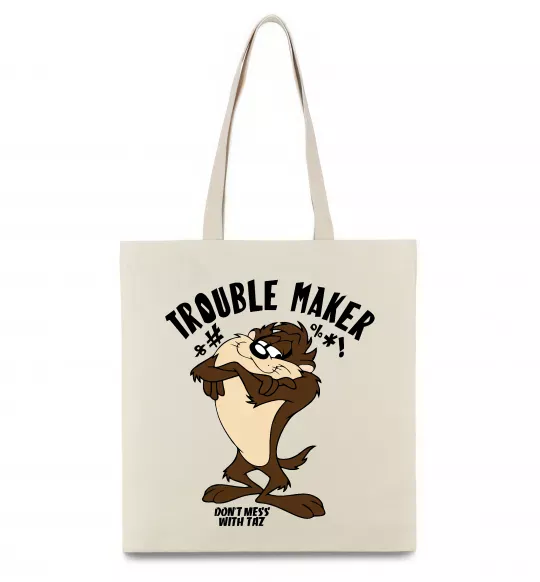 Еко-сумка Trouble maker Taz Бежевий фото