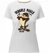 Женская премиум футболка Trouble maker Taz Белый фото