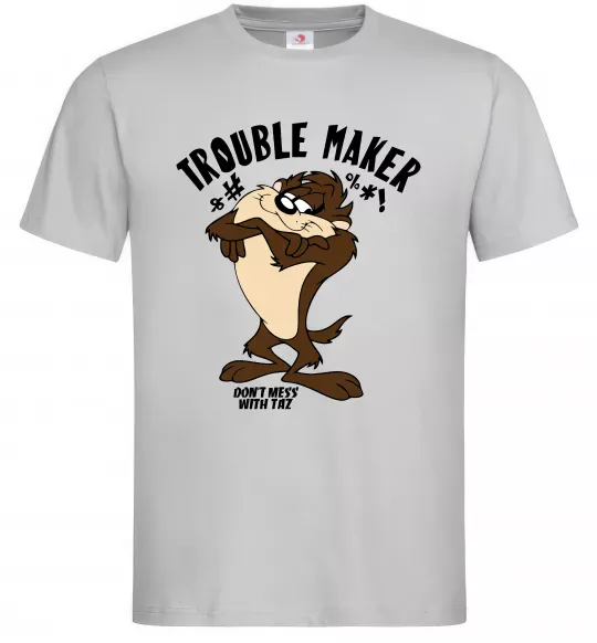 Мужская футболка Trouble maker Taz Серый фото