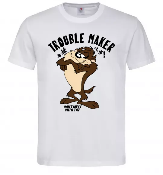 Мужская футболка Trouble maker Taz Белый фото