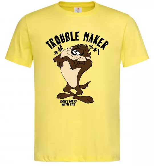 Мужская футболка Trouble maker Taz Лимонный фото