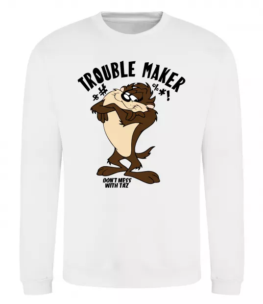 Світшот Trouble maker Taz Білий фото