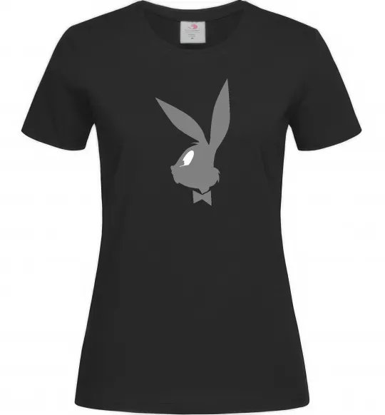Женская футболка Play bunny Черный фото