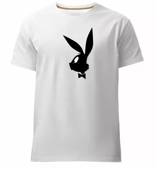 Мужская премиум футболка Play bunny Белый фото