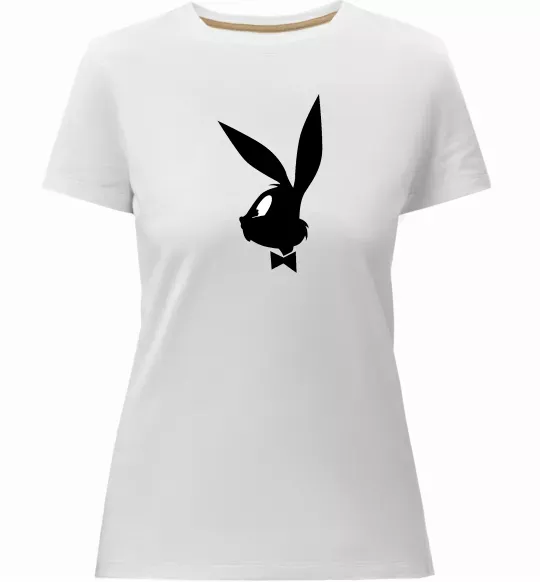 Женская премиум футболка Play bunny Белый фото