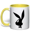 Чашка з кольоровою ручкою Play bunny Сонячно жовтий фото