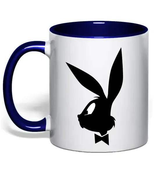 Чашка з кольоровою ручкою Play bunny Глибокий темно-синій фото