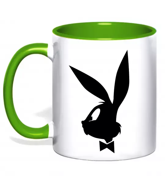 Чашка з кольоровою ручкою Play bunny Зелений фото