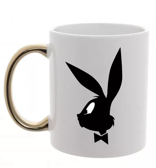 Чашка з кольоровою ручкою Play bunny Золото фото