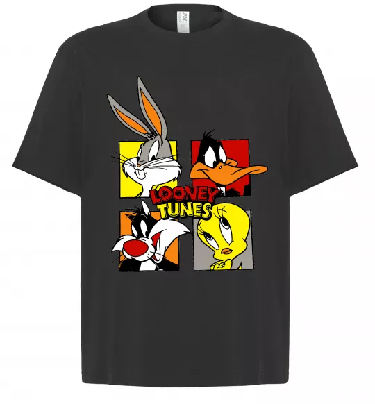 Футболка Оверсайз Looney Tunes персонажі Чорний фото