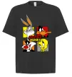 Футболка Оверсайз Looney Tunes персонажі Чорний фото