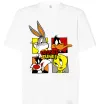 Футболка Оверсайз Looney Tunes персонажі Білий фото
